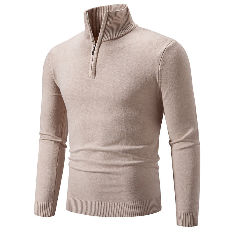 Men's Fleece Zip Mock Neck Sweater