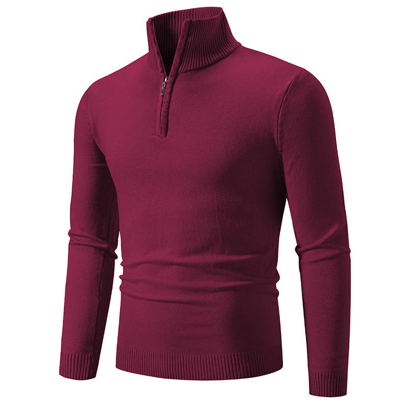 Men's Fleece Zip Mock Neck Sweater