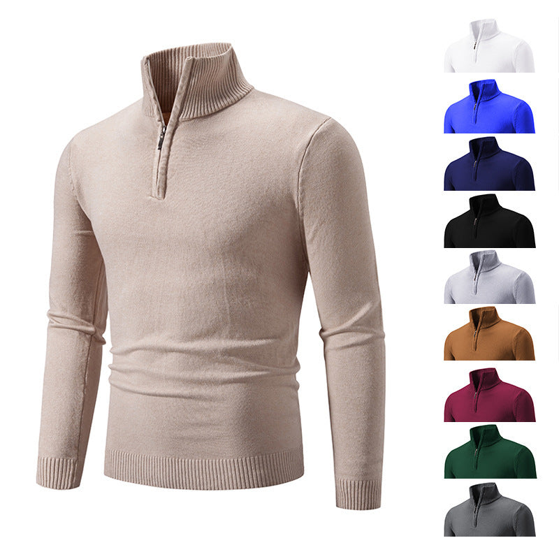 Men's Fleece Zip Mock Neck Sweater