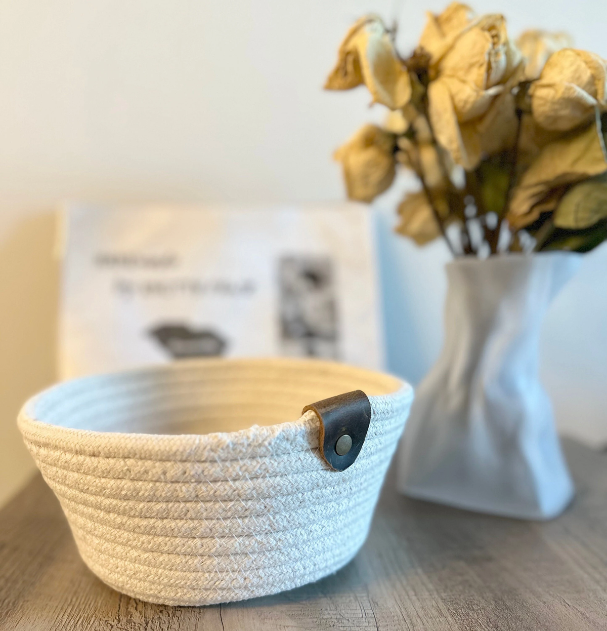 Monli White Rope Basket