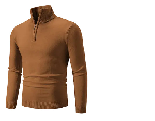 Men's Fleece Zip Mock Neck Sweater