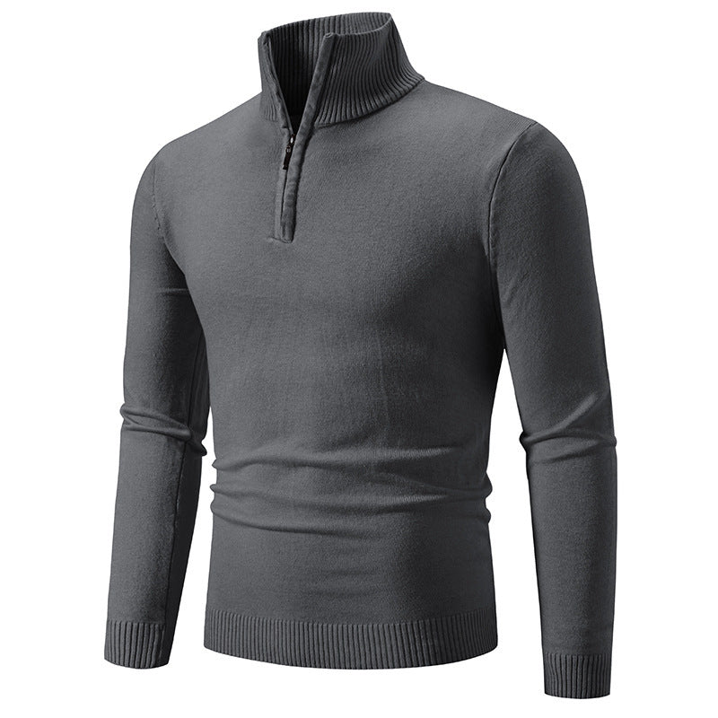 Men's Fleece Zip Mock Neck Sweater